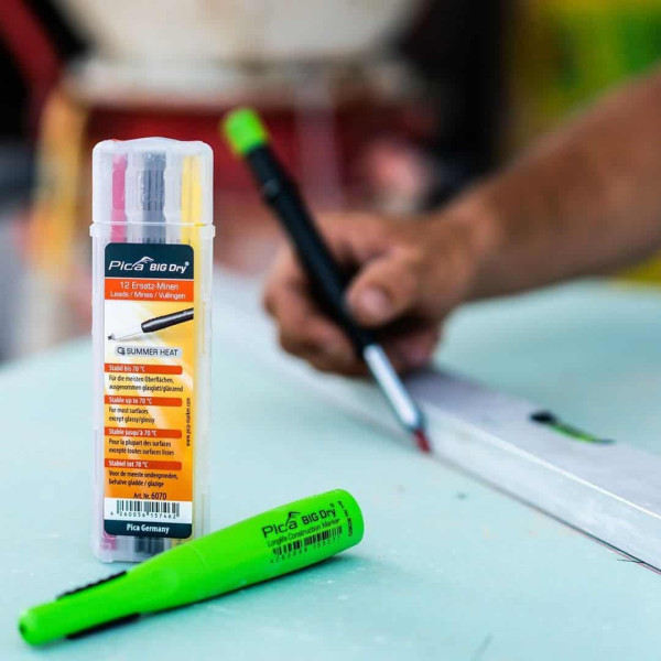 Набор сменных грифелей-стержней (12 шт) для карандаша Pica Big Dry Longlife