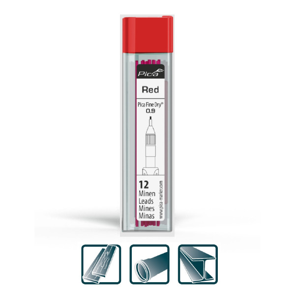 Набор красных грифелей-стержней для Pica Fine Dry Longlife