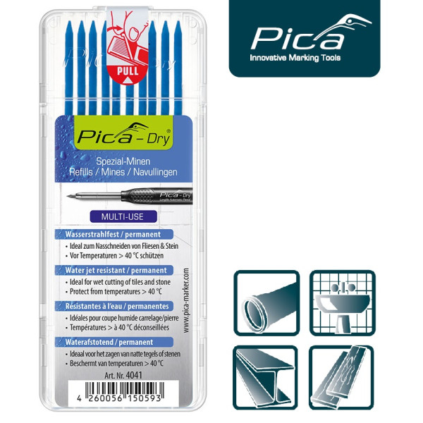 Набор сменных грифелей-стержней (10 шт) для Pica Dry Longlife