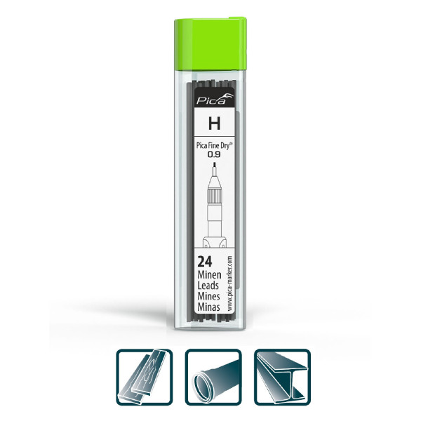 Набор серых грифелей-стержней для Pica Fine Dry Longlife, твердость H