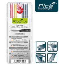 Набор сменных грифелей-стержней (8 шт) для Pica Dry Longlife