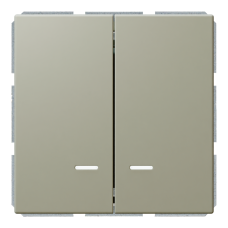 Выключатель 2-клавишный 10A с LED-подсветкой с клавишами - FD (тауп матовый - soft touch), артикул FD3023NPTM