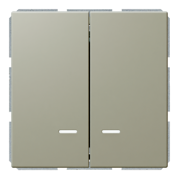 Выключатель 2-клавишный 10A с LED-подсветкой с клавишами - FD (тауп матовый - soft touch), артикул FD3023NPTM