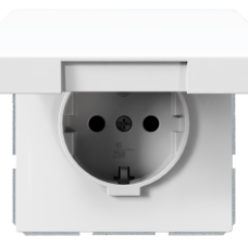 Розетка SCHUKO® 16A с крышкой и со шторками - FD (белый глянцевый), артикул FD5505W