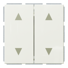 Кнопка 2-клавишная 10A в нейтральном положении, для штор с клавишей - FD (белый матовый - soft touch), артикул FD3028PWM