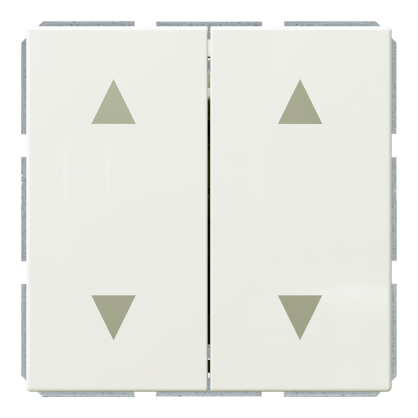 Кнопка 2-клавишная 10A в нейтральном положении, для штор с клавишей - FD (белый матовый - soft touch), артикул FD3028PWM