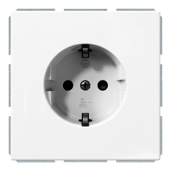 Розетка SCHUKO® 16A со шторками - FD (белый глянцевый), артикул FD5501W