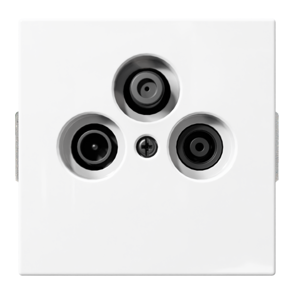 Розетка TV-FM-SAT проходная с накладкой - FD (белый глянцевый), артикул FD6207W