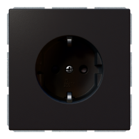Розетка SCHUKO® 16A со шторками - FD (черный матовый - soft touch), артикул FD5501PBM