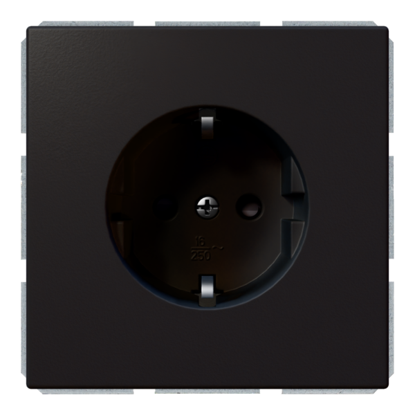 Розетка SCHUKO® 16A со шторками - FD (черный матовый - soft touch), артикул FD5501PBM