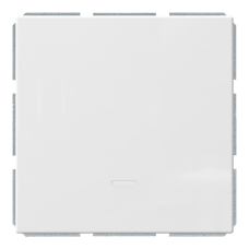 Выключатель 1-клавишный 10A проходной с LED-подсветкой с клавишей - FD (белый глянцевый), артикул FD3012NW