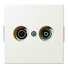 Розетка TV-FM оконечная с накладкой - FD (белый матовый - soft touch), артикул FD6204PWM