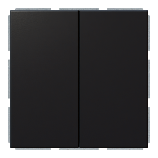 Звонковый механизм 2-клавишный 10A проходной с клавишей - FD (черный матовый - soft touch), артикул FD3020PBM