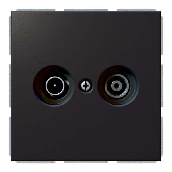 Розетка TV-FM оконечная с накладкой - FD (черный матовый - soft touch), артикул FD6204PBM