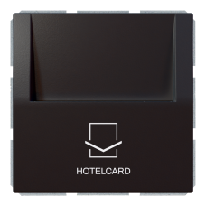 Отельный карточный выключатель 10A с накладкой - FD, (черный матовый - soft touch), артикул FD6209PBM