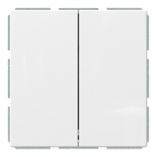 Выключатель 2-клавишный 10A перекрестный с клавишей - FD (белый глянцевый), артикул FD3014W