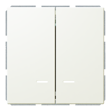 Выключатель 2-клавишный 10A с LED-подсветкой с клавишами - FD (белый матовый - soft touch), артикул FD3023NPWM