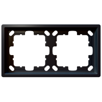 Рамка 2-кратная - FD (черный матовый - soft touch), артикул FD1002PBM