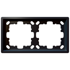 Рамка 2-кратная - FD (черный матовый - soft touch), артикул FD1002PBM