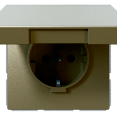 Розетка SCHUKO® 16A с крышкой и со шторками - FD (бронза), артикул FD5505BR