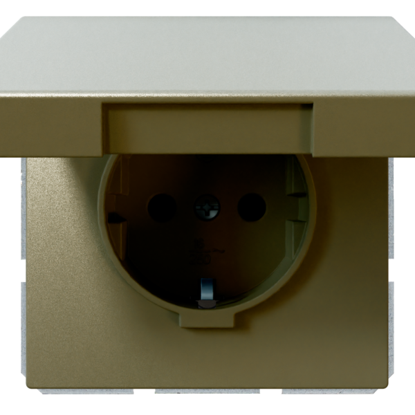 Розетка SCHUKO® 16A с крышкой и со шторками - FD (бронза), артикул FD5505BR