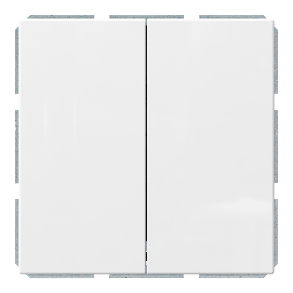 Звонковый механизм 2-клавишный 10A проходной с клавишей - FD (белый глянцевый), артикул FD3020W