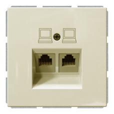 Розетка двойная компьютерная RJ45 cat 6 с накладкой - FD (сахара), артикул FD6108SH
