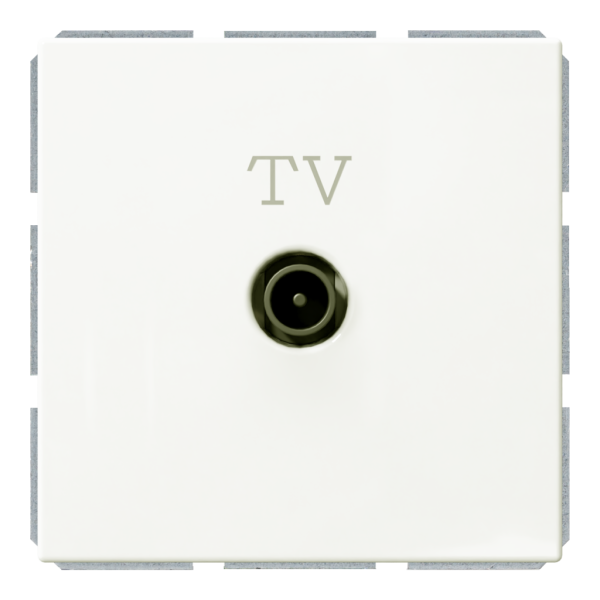 Розетка TV оконечная с накладкой - FD (белый матовый - soft touch), артикул FD6001PWM