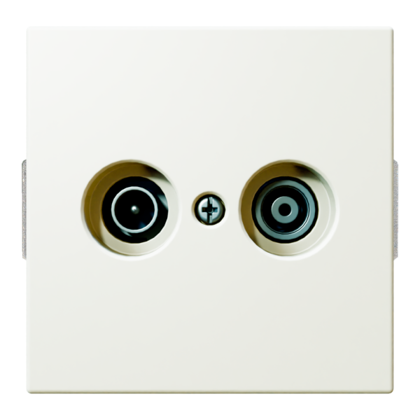 Розетка TV-FM проходная с накладкой - FD (белый матовый - soft touch), артикул FD6205PWM