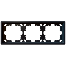 Рамка 3-кратная - FD (черный матовый - soft touch), артикул FD1003PBM