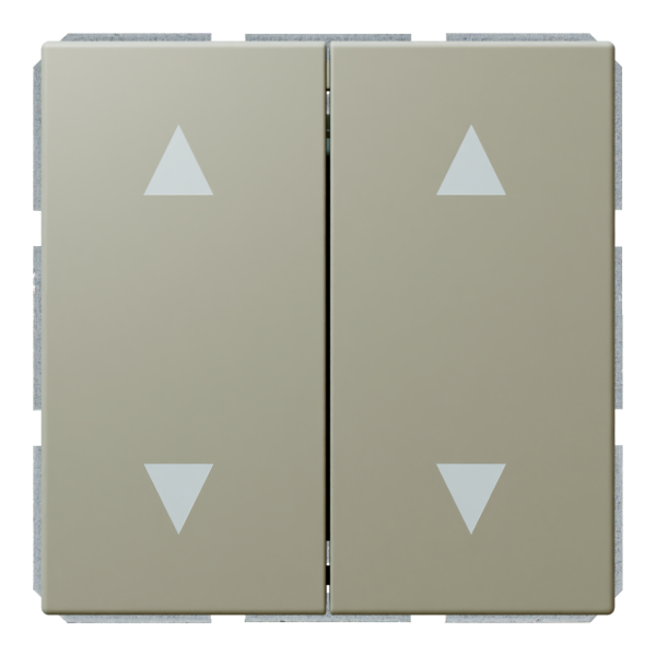 Кнопка 2-клавишная 10A в нейтральном положении, для штор с клавишей - FD (тауп матовый - soft touch), артикул FD3028PTM