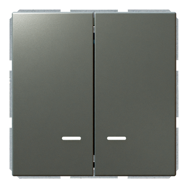 Выключатель 2-клавишный 10A с LED-подсветкой с клавишами - FD (никель), артикул FD3023NNI