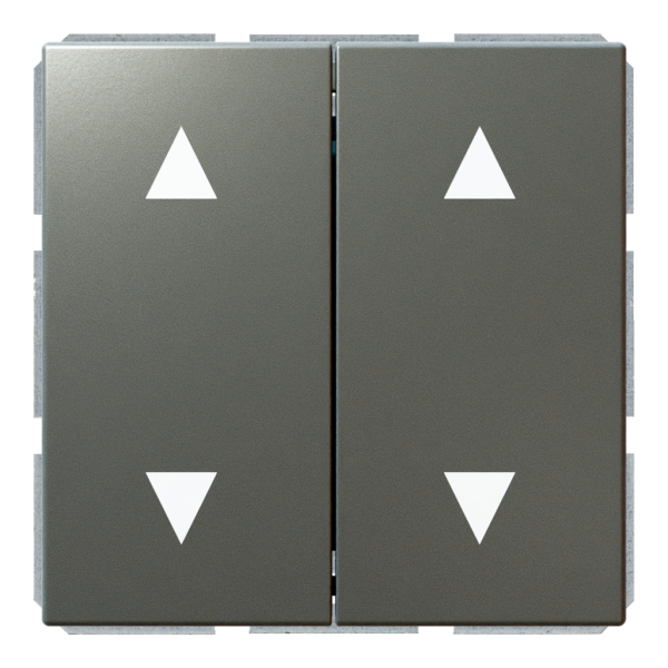 Кнопка 2-клавишная 10A в нейтральном положении, для штор с клавишей - FD (никель), артикул FD3028NI