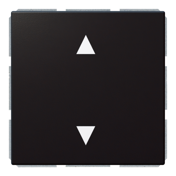 Кнопка 1-клавишная 10A в нейтральном положении, для штор с клавишей - FD (черный матовый - soft touch), артикул FD3018PBM
