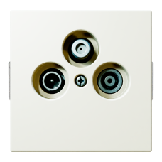 Розетка TV-FM-SAT проходная с накладкой - FD (белый матовый - soft touch), артикул FD6207PWM